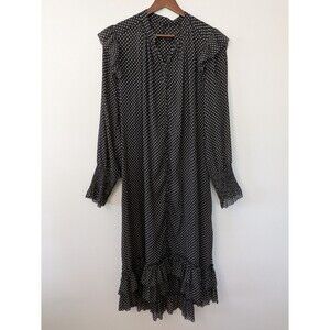 ALL SAINTS Lara Dot Sheer Midi Dress Whimsigoth Grunge Victorian Hi Low Flowy 4